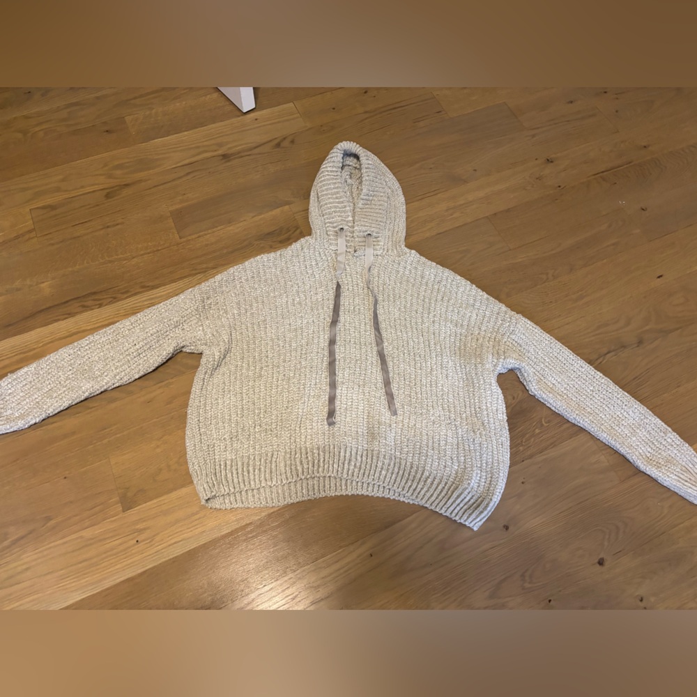 Rd style hooded knit grey sweater size large super soft